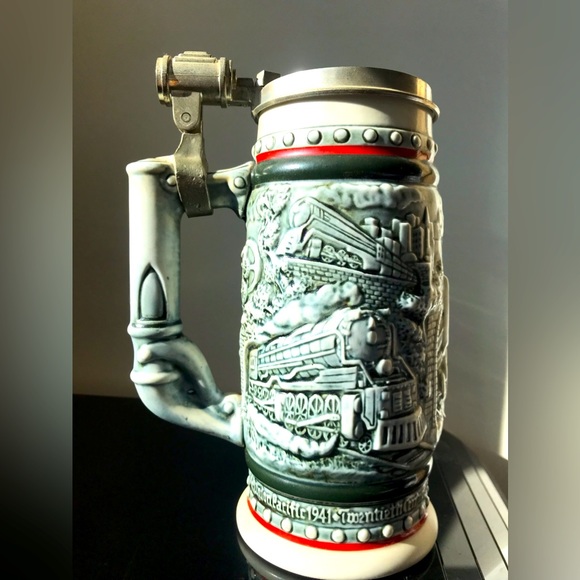 Locomotive Railroad Collector Stein 1982 Made in Brazil - Picture 1 of 9